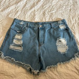 SHEIN Blue Jean Distressed Denim